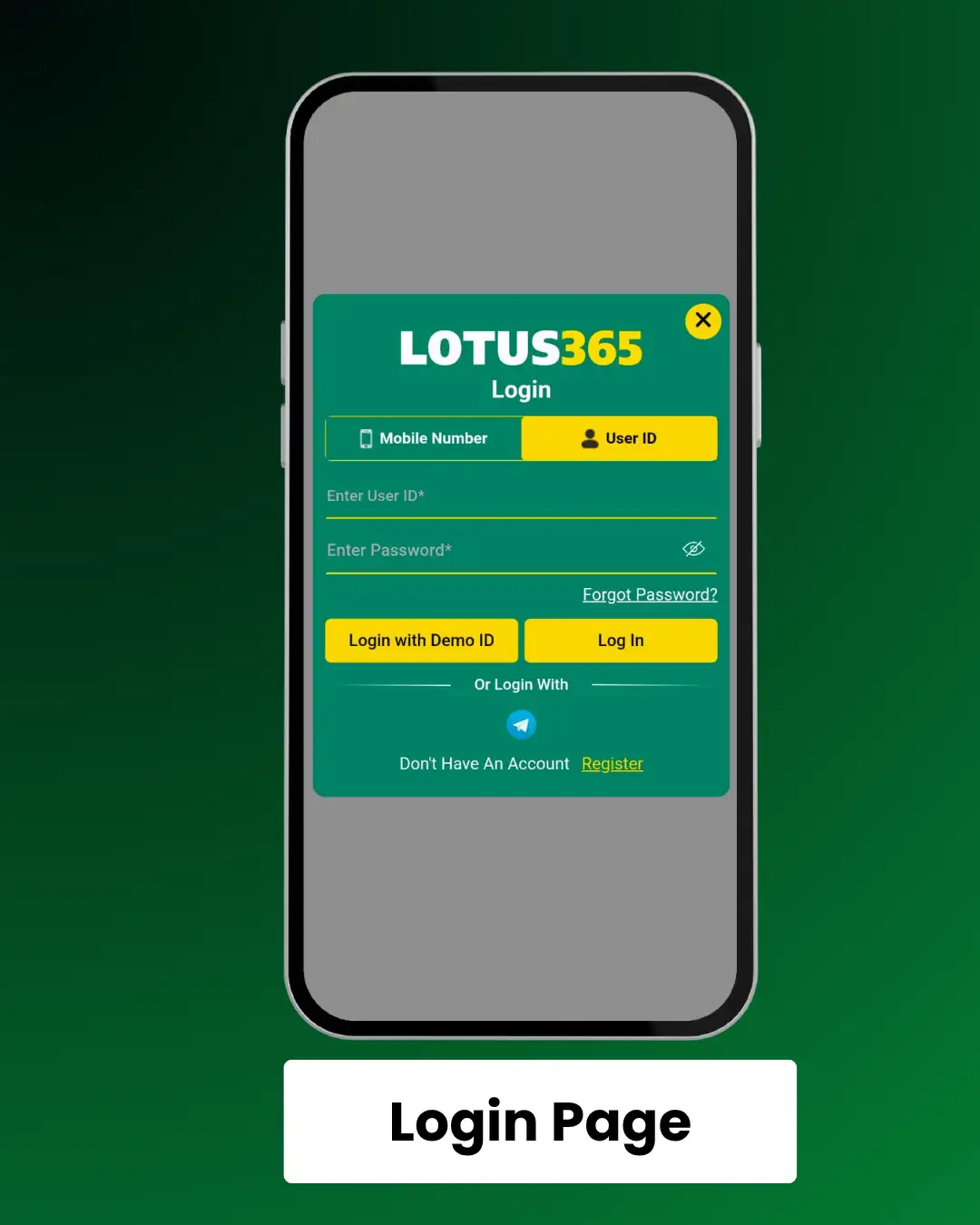 Lotus365 Login Page